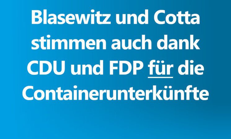 Blasewitz und Cotta stimmen auch dank CDU und FDP für die Containerunterkünfte