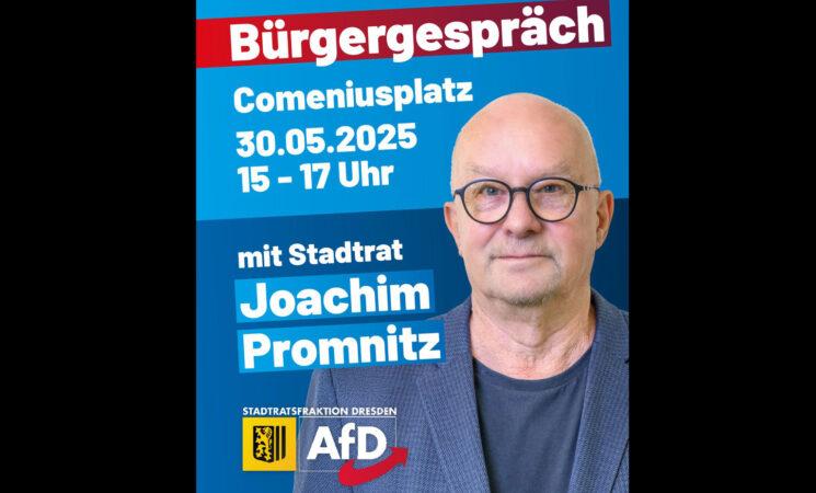 Bürgergespräch am 30.05. mit Stadtrat Joachim Promnitz am Comeniusplatz