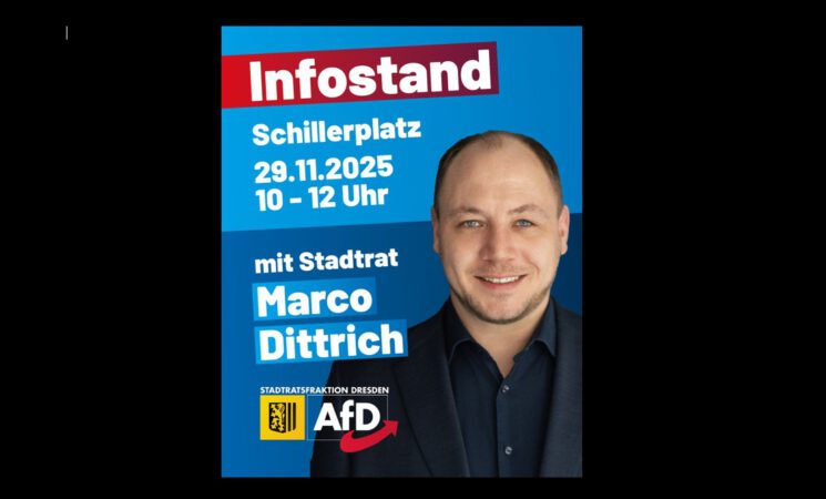 Infostand mit Stadtrat Marco Dittrich